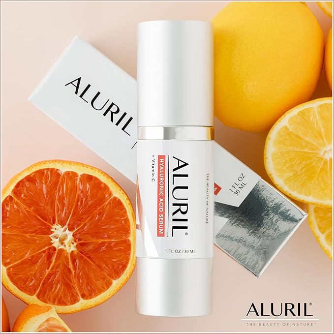 Hyaluronic Acid Serum with Vitamin C - Hydrating & Moisturizing Serum to Soothe Plump Face & Tighten Skin, Enhanced with Vitamin E to Diminish Dark Spots, Fine Lines & Signs of Aging, 1 fl oz