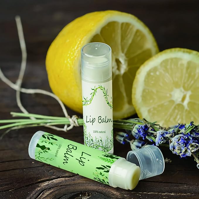 CRASPIRE Lip Balm Labels 80pcs Homemade Green）