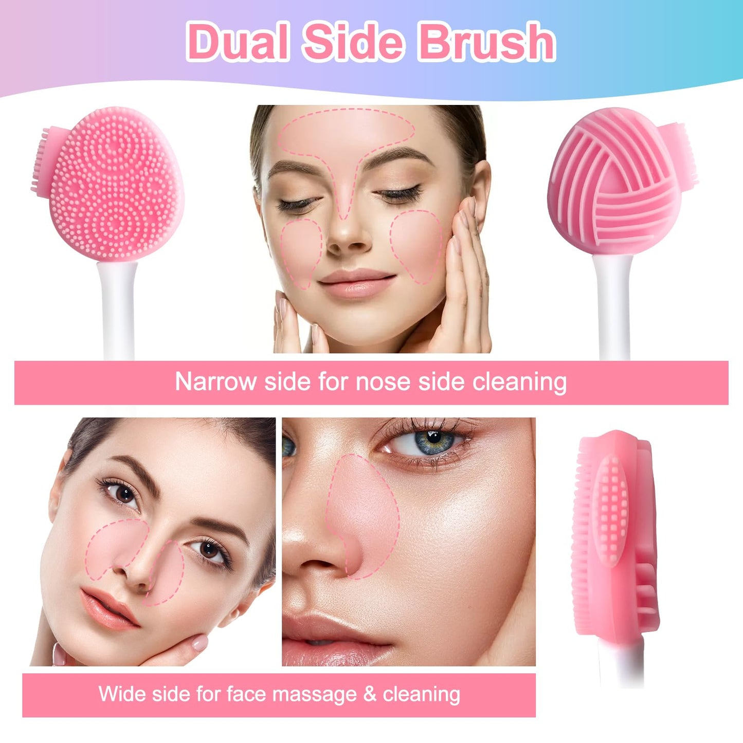 MUIIGOOD Silicone Face Scrubber Face Mask Brush Exfoliating Lip Cleansing Facial Cleansing/Wash Brush Exfoliator Blackhead Skin Care Tool Makeup Removes Dead & Dry Skin for Women Grils Men