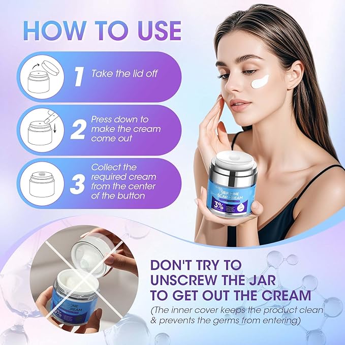 Silicone Scar Cream for Surgical Scars, 3% Dimethicone Complex Silicone Scar Gel for Old & New Scars, C-Section, Pregnancy, Acne, Injury, Keloids, Burns, Non-Irritating Scar Removal Cream(55ML)