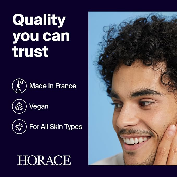 HORACE Mattifying Face Moisturizer for Men – 96.6% Organic & Natural Ingredients – No Silicones or Mineral Oils – Moisturising Cream for All Skin Types – Unscented, 75 ml