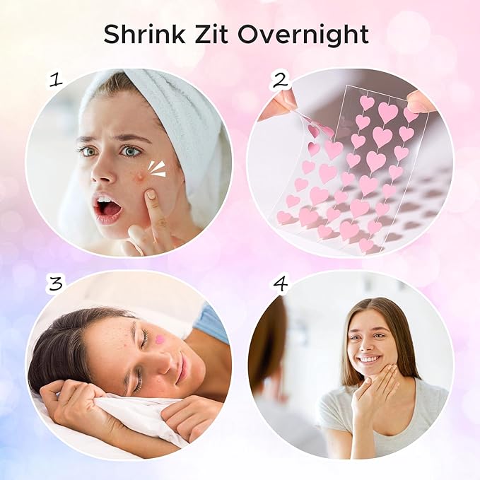 LitBear Acne Pimple Patch, 360 Dots 3 Shaped Colors Pimple Patches with Salicylic Acid, Tea Tree Oil & Calendula Oil, Hydrocolloid Acne Patch for Face, Blemish, Cute Zit Patch Pimple Sticker Acne Dots