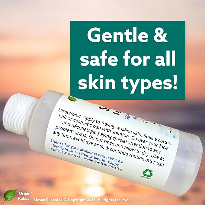 Urban ReLeaf Acne Solution Facial Toner! Sea Salt & Tea Tree. Soothe Skin, Calm breakouts. 4 oz. Gentle Effective. 100% Natural & Soothing. Reduce The Appearance of pores.