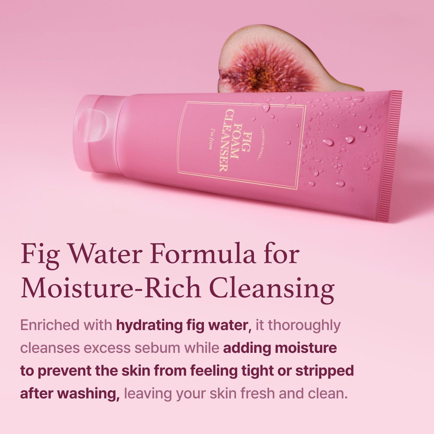I’m from Fig Foam Cleanser, Korean Daily Gentle Face Wash for Oily, Sensitive Skin, Sebum Control, Mild Alkaline, Creamy Bubble, Lather, Exfoliating, Vegan, Hydrating, Pore Cleansing 5.07 fl oz