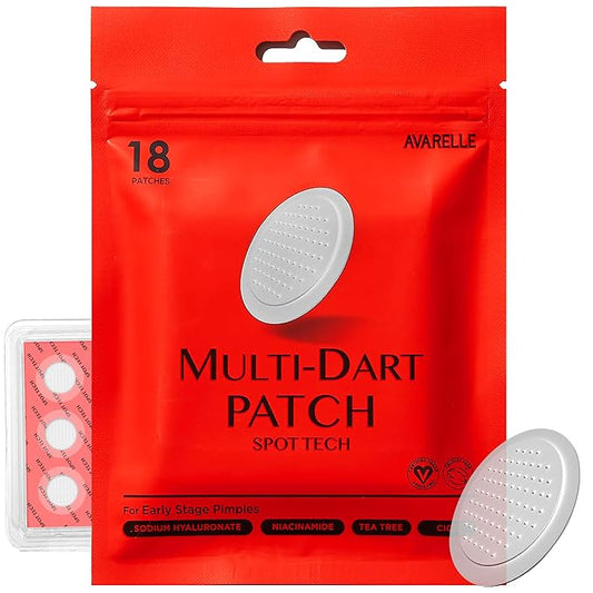 AVARELLE Multi-dart Spot Tech Microneedle Patch by | Acne Patches for Early-stage Blemish, Stubborn Deep Rooted Pimples | Facial Skin Acne Dots | Cruelty Free Certified, Carbonfree(18 CT)