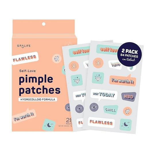 SpaLife Beauty Self-Love Pimple Patches – Hydrocolloid Formula for Acne, Spots, Redness, and Oiliness – 28 Assorted Patches – Acne Patches – Spot Treatment – Hydrocolloid Patches – Zit Patches