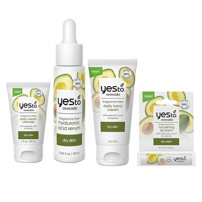 Yes To Avocado Fragrance-Free Skincare Set, Nourishing