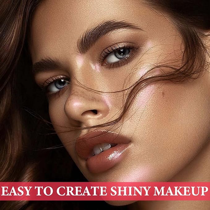 Face Glitter Blush Shimmer Waterproof Highlighter Blusher Powder,Facial