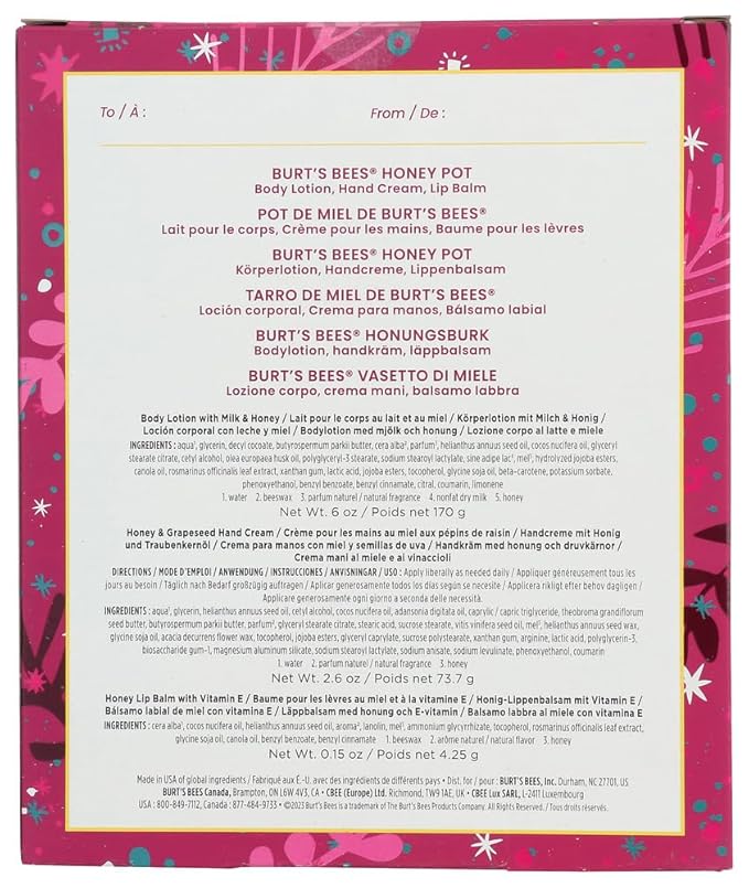 Burts Bees Honey Pot Holiday Gift