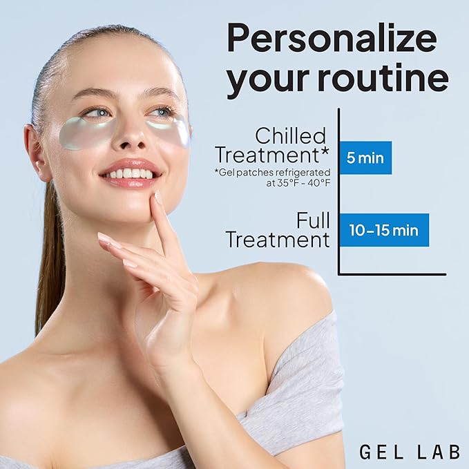 REGLOW Hyaluronic Acid & Caffeine Korean Skincare Eye Patches for Puffy Eyes, Dark Circles, and Wrinkles - Hydrating Under Eye Mask - 60 Gel Patches