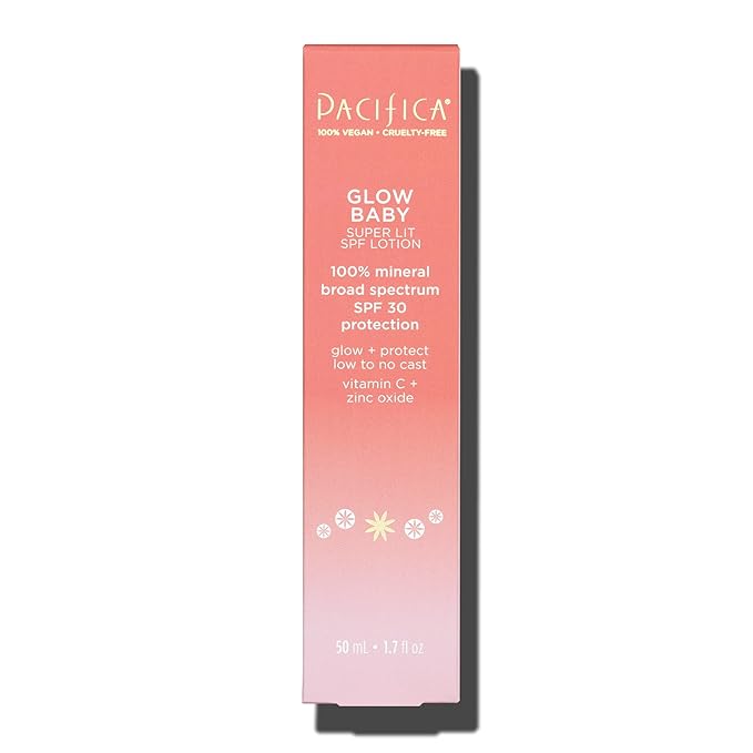 Pacifica Beauty Glow Baby Super Lit SPF 30 Lotion, Skincare, Broad Spectrum, UVA/UVB Sun Protection, Zinc Oxide, Mineral Sunscreen, Face Lotion, Tinted Moisturizer, Vegan, 1.7 fl oz (1 Count)