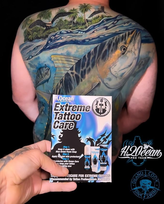 H2Ocean Aquatat Tattoo Healing Ointment - Tattoo Aftercare Cream for Tattoo Supplies - Fragrance- & Dye-Free Tattoo Care Ointment with Vitamins A & B - 1.75 oz