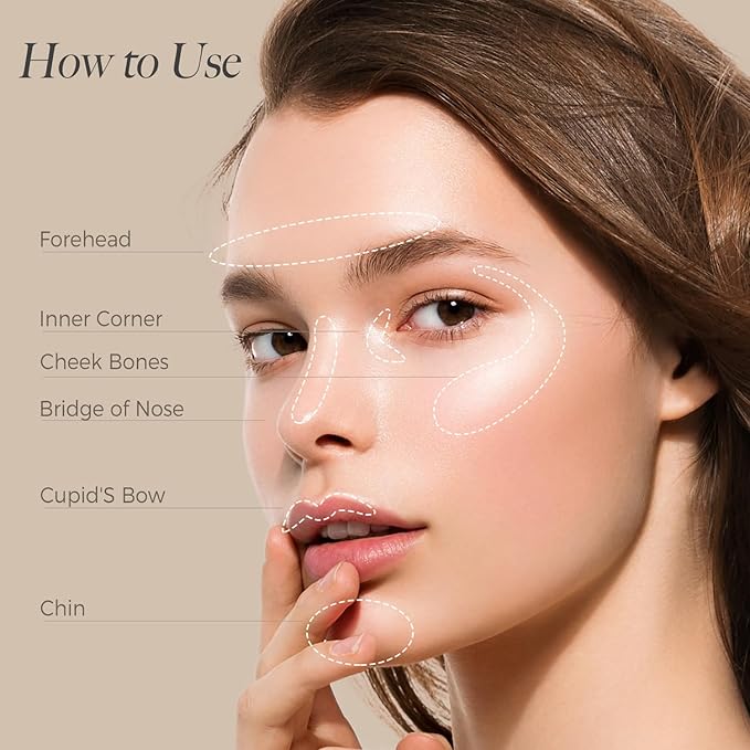 Dewy Highlighter Makeup, Highlighter Makeup Stick for Face Gold /0.53fl.Oz 15g