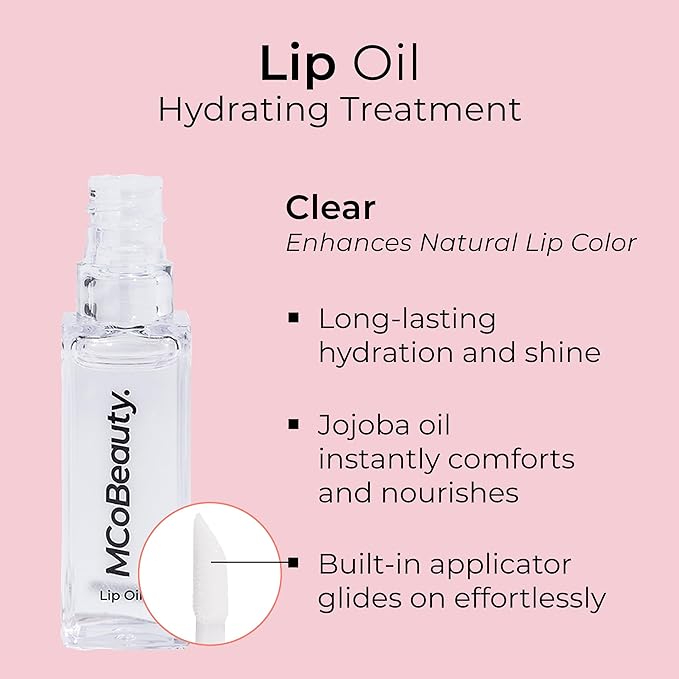MCoBeauty Lip Oil Hydrating Treatment, Clear, Moisturizing Shine Hydrating