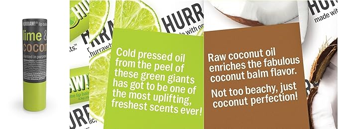 Hurraw! Lime & Coconut Lip Balm,