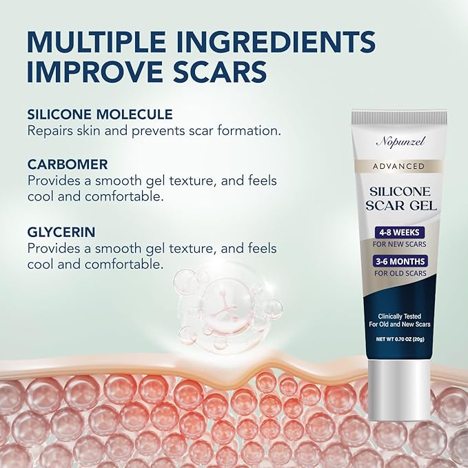 Silicone Scar Gel: Silicone Gel for Scars - Improve Scar Appearance for Old and New Scars - Medical Grade Silicone - Advanced Scar Gel - Scalds - Surgery - Injury - Stitches - Burns - 20g