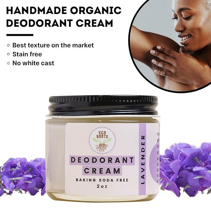 ECO ROOTS Natural Deodorant for Women & Men | Organic Deodorant Cream Non Aluminum | Baking Soda Free Healthy Deoderant for Body & Private Parts | All Vegan Pit Paste Zero Sweat |Lavender Scent