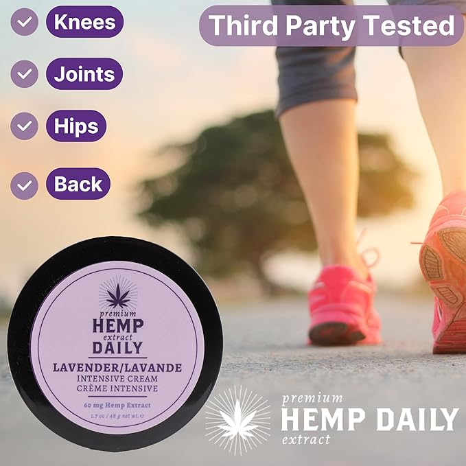 Earthly Body Intensive Cream - Topical Muscle, Knees, Joints, Back, Neck and Shoulder Rub - Organic Ingredients - 1.7 Ounces (Lavender, Pack of 2)