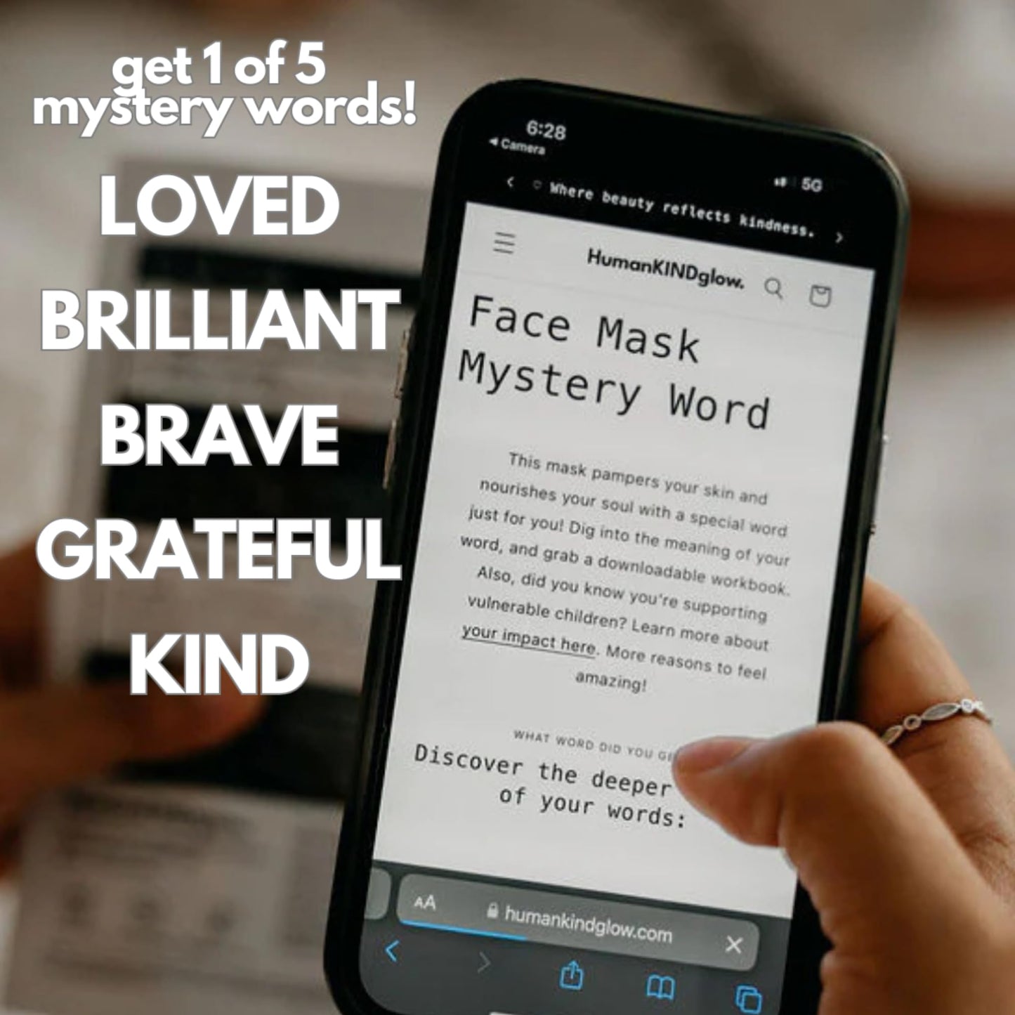 HumanKINDglow. Hydrogel Mask – Face Masks Skincare | Korean Facial Masks for Women Skin Care | Overnight Firming, Hydrating, Anti-Aging Face Mask Skincare with Inspirational Affirmation