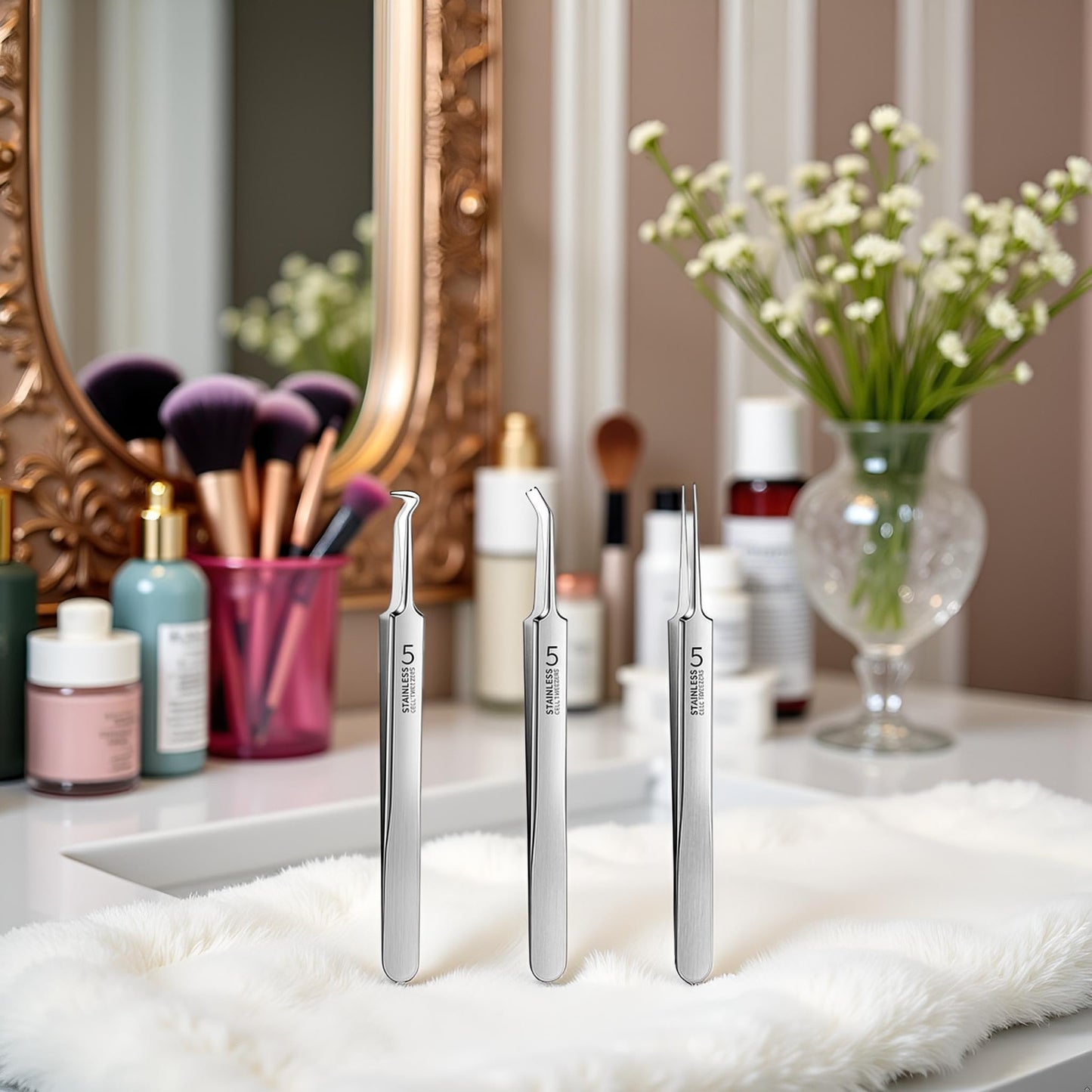 3 Pcs Silver Professional Blackhead Tweezer,Extractor Acne Removal, Professional Facial Blackhead Remover Tweezers Precision Extractor Acne Removal Kit Pimple Popper Tool