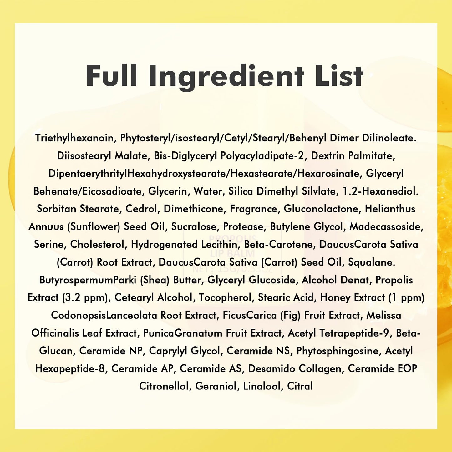 15ml Honey Lip Butter, Hydrating Overnight Lip Balm & Mask, Propolis 12hrs Long-lasting Moisture, Overnight Gentle Exfoliation, Hygienic Twist Dispenser(0.5 fl.oz）