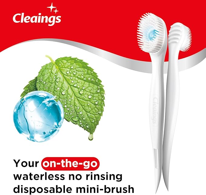 cleaings® Disposable Toothbrushes with Toothpaste Mini Travel Oral Care, 4-in-1 (Mini Brushes+Toothpaste+Tongue Scraper+Pick) Portable for Work,Camping Essentials(Mint), 24 Count (Pack of 1)
