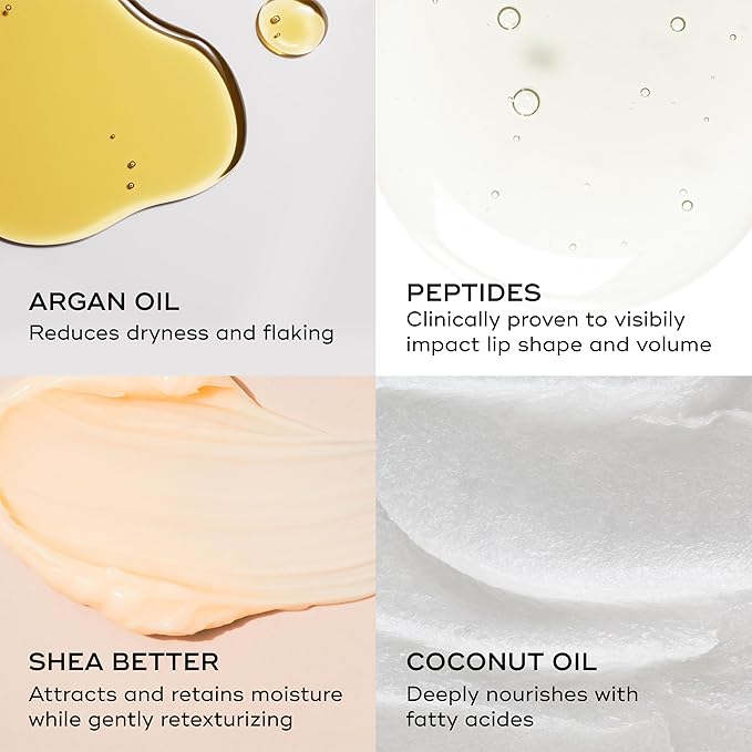 EVER SMOOTH Peptide Lip Therapy Collagen Balm with Coconut, Argan, Camellia Oils - PETAL (Soft, Neutral Pink)