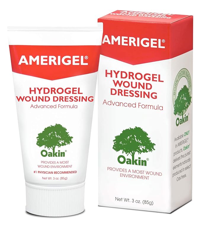 AMERIGEL Total First Aid Bundle - Small - Hydrogel Wound Dressing Moisture Rich Healing Gel (3 oz.) - Saline Wound Wash First Aid Cleansing Solution (7.1 oz.) - Bordered Gauze