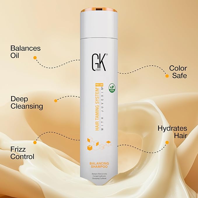 GK HAIR Balancing Shampoo Cleanses and Removes Buildup with Keratin Treatment For Oily Control Flaky Itchy Dry Scalp Thinning nourishing Hair Sulfate Free Women and Men – 10.1 Ounce