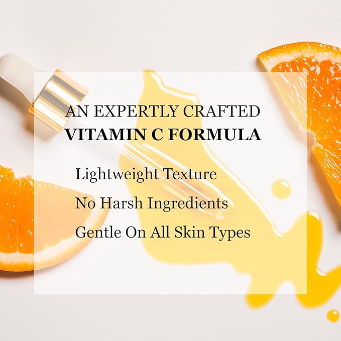Anti Aging 20% Vitamin C Serum with Hyaluronic Acid & Ferulic Acid & Vitamin E | Brightening Face Serum for Dark Spors Fine lines Wrinkles and Glowing Skin | Gentle for all skin types |1 fl oz