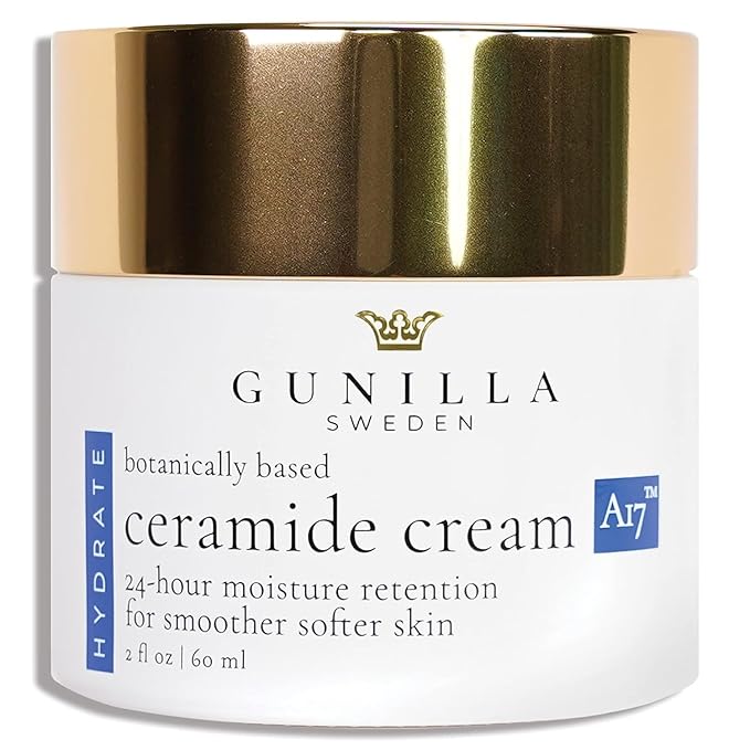 GUNILLA Ceramide Cream A17-24-Hour Moisturizer - Plump, Soften. 17 Actives & Herbals. Plant-Based. No Added Fragrance. Vegan. (2 oz)