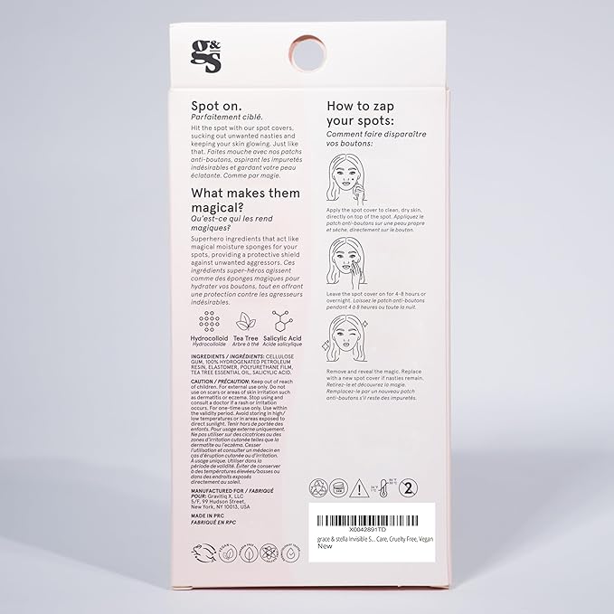 grace & stella Award Winning Pore Strip - Pimple Patches for Face - Hydrocolloid Acne Patches - Absorbs Zits, Reduces Redness - Cute Patches Dermatologist-Tested, Vegan (Multishape, 36 Count)