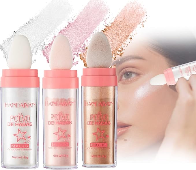3 Color Polvo De Hadas, Body Glitter Highlighter