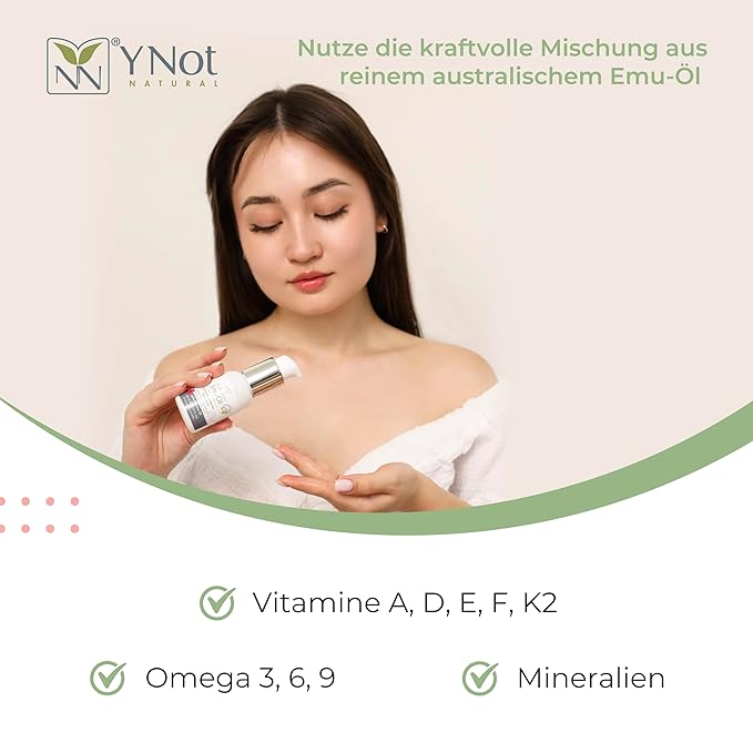 Y-Not Natural Ultra Pure Australian Emu Oil 60 mL - Luxury, Hospital Grade | Free Range Aboriginal Omega 3, 6 & 9 Oil Infused with Lemon Myrtle - Ultimate Moisturizer for Skin, Hair, Nails, and Scalp