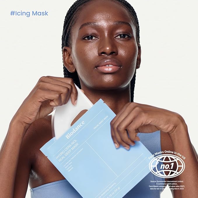 BIODANCE Hydro Cera-nol Real Deep Mask, Overnight Hydrogel Mask, Hydrating Facial Mask For Sensitive Skin, Redness Reducing & Quick Soothing Effect, 1.19oz(34g) x 4ea