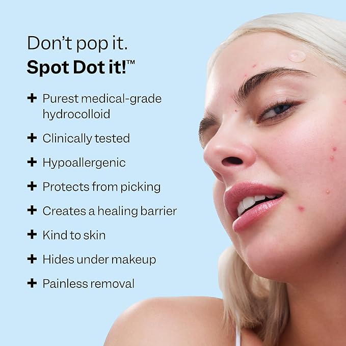 Peach Slices | Acne Spot Dots | Hydrocolloid Acne Patches | For Zits, Blemishes, & Breakouts | Vegan | Cruelty-Free | Pimple Patches | Facial Skin Care Products | 3 Sizes (7mm, 10mm, & 12mm) | 30 Ct