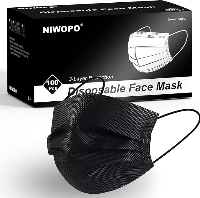 Disposable Face Masks, 100PCS 3 Ply Protection Mask