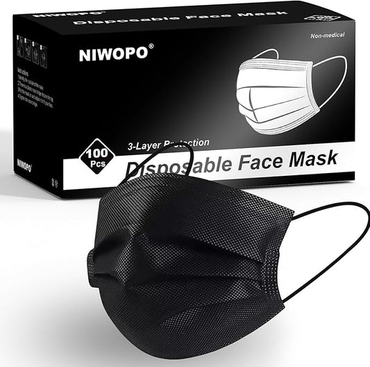 Disposable Face Masks, 100PCS 3 Ply Protection Mask