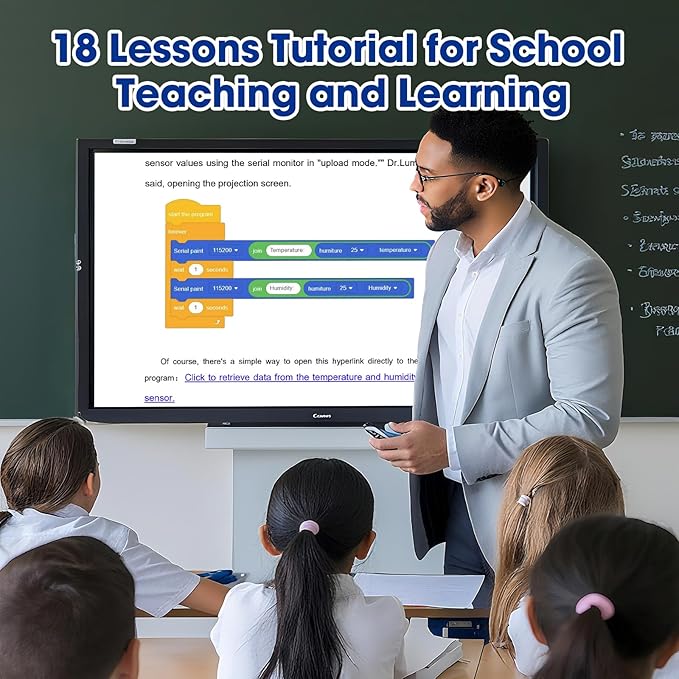 ESP32 IoT STEM Kit for Arduino/Acecode, 3D Wooden Puzzles Smart Home Learner Kit for Kids Age 10+, Educational STEM Toy House DIY Sensor Coding Set, Voice/APP Control, Gift for Adults Teens Boys Girl