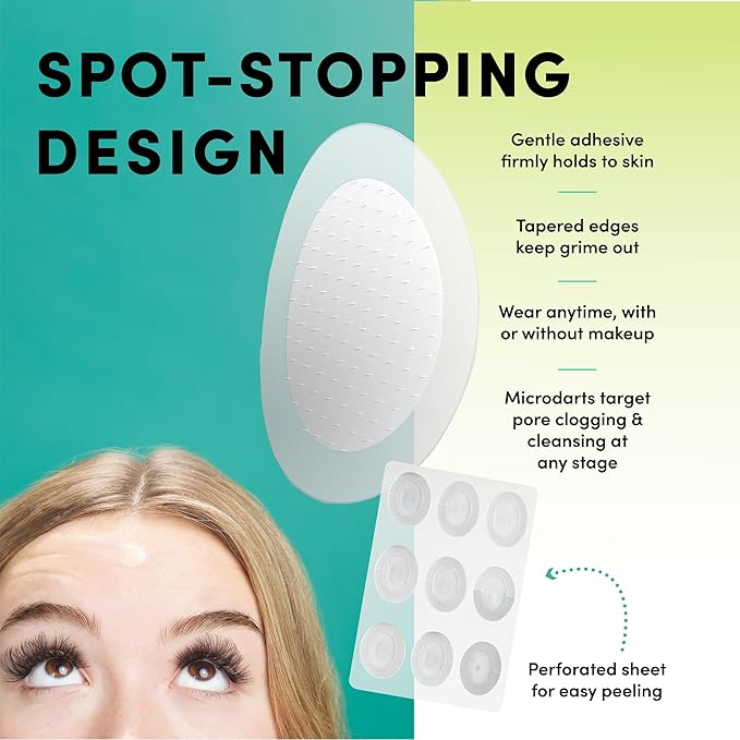 Dots for Spots Pimple Patches with Microdarts - Includes Active Ingredients Niacinamide, Hyaluronic Acid & Salicylic Acid for Maximum Effectiveness - Reduces Redness and Dark Spots (9 count)