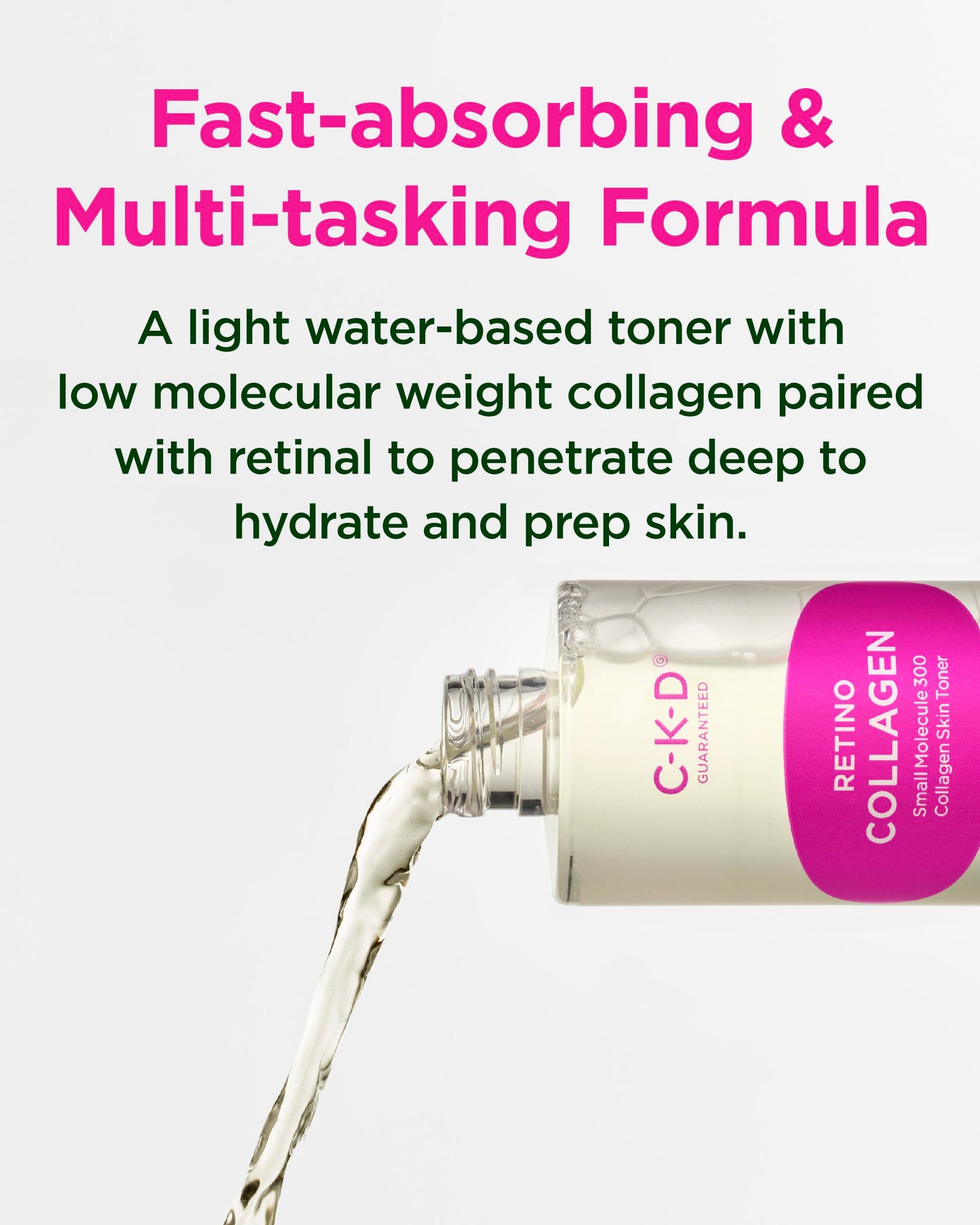 CKD Retino Collagen Skin Toner - Gentle Daily Korean Toner for Hydrating and Smoothing and Skin Texture Improvement. Suitable for Sensitive and Dry Skin. Korean Skin Care. 8.79 fl oz