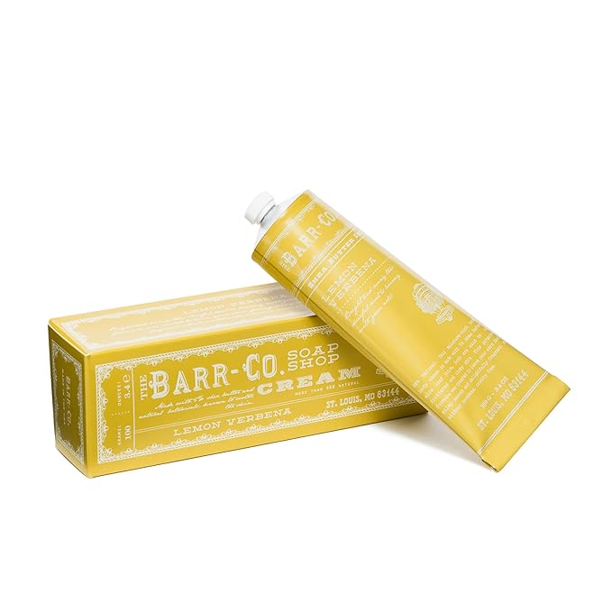 BARR-CO. Soap Shop Hand Cream Lemon Verbena, Tangy Citrus Scent with Grounding Herbs, Hand Cream for Dry & Cracked Hands, Shea Butter Cream, 3.4 fl oz