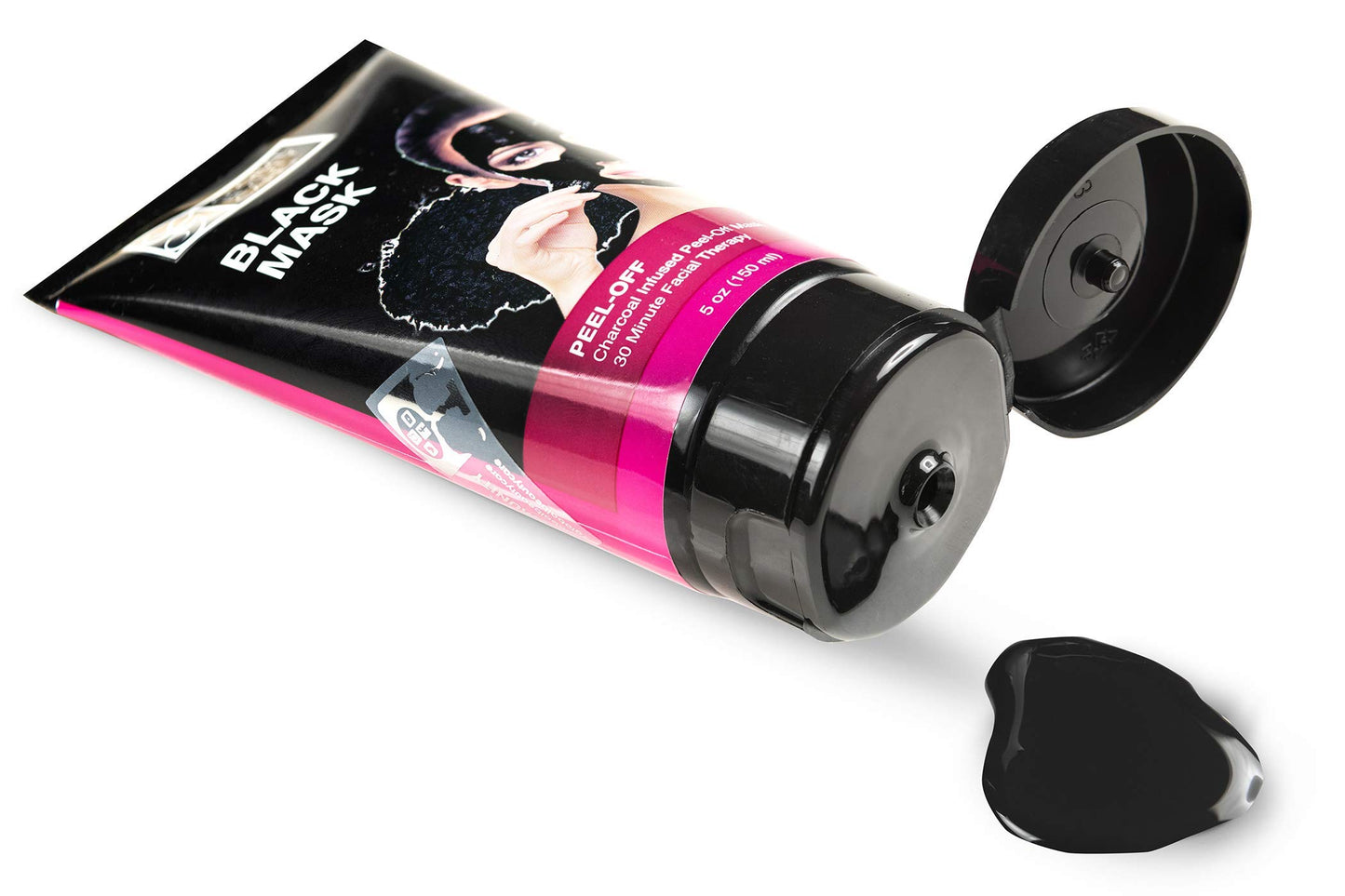 Global Beauty Care 5 oz 150 ml Black Peel-Off Mask: Charcoal Infused Peel-Off Mask