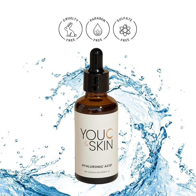 You C & Skin Hyaluronic Acid Serum 1.7 fl oz for Face & Neck for Men & Women - Intense Hydration, Boosts Skin Elasticity, Repairs Skin Barrier