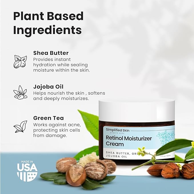 Retinol Cream for Face (Pack of 3) - 2.5% Retinol Moisturizer with Vitamin E & Hyaluronic Acid for Anti-Aging & Wrinkles - Hydrating Facial Moisturizer Cream - 1.7 Oz