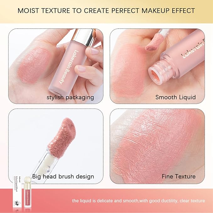 2pc Liquid Blush,Soft Cream Face Blush,Natural Matte Finish