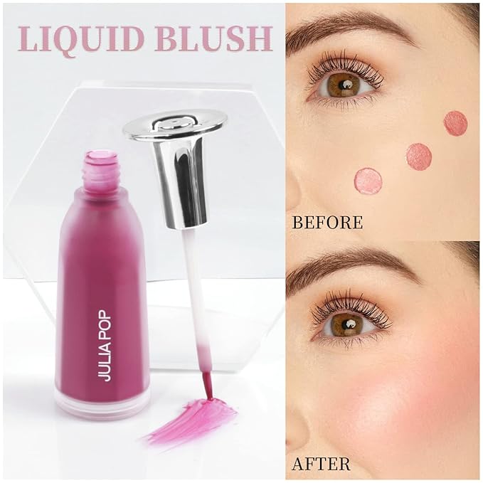 AKARY Soft Liquid Blush Makeup Lightweight, Velvet Beauty 01 Peach