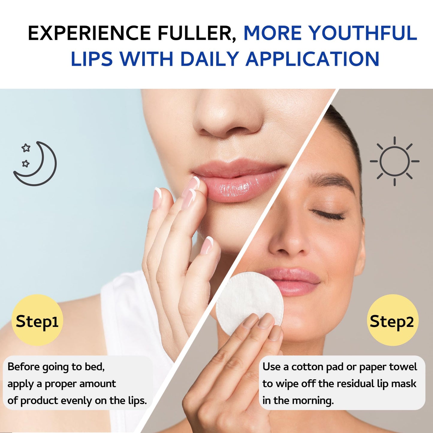 Lip Sleeping Mask (20g), Collagen Lip Mask Overnight, Lip Plumper with Hyaluronic Acid, Peptide Complex Lip Balm for Lip Wrinkle Repair and Plumping, Natural Hydration for Smooth Lips