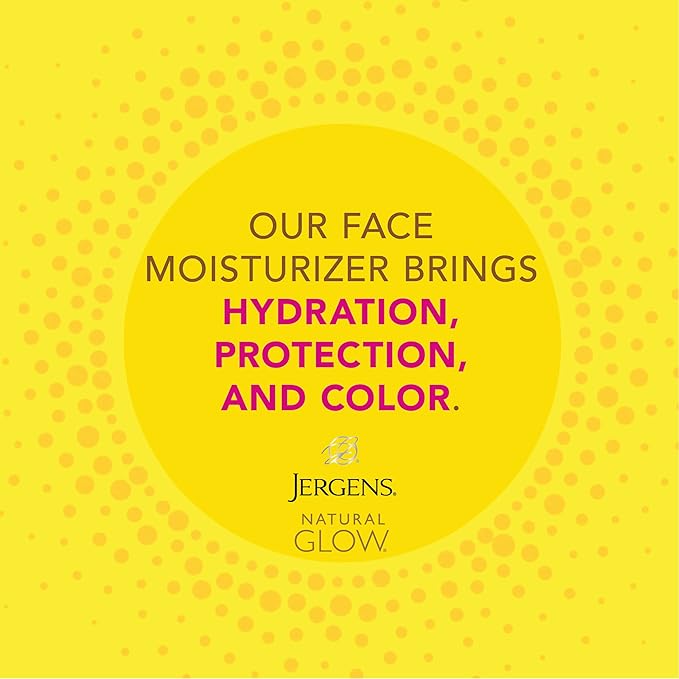 Jergens Natural Glow Face Moisturizer with SPF 20 Sunscreen, Fair to Medium Skin, Oil Free, UVA/UVB Protection - 2 oz