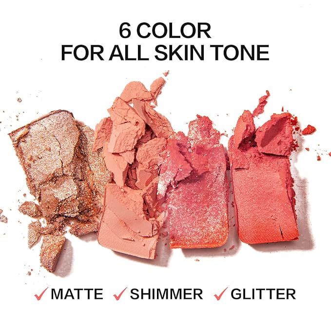 Face Blush, Powder Blush Makeup, Longlasting Highly Pigmented 02 ORANGE